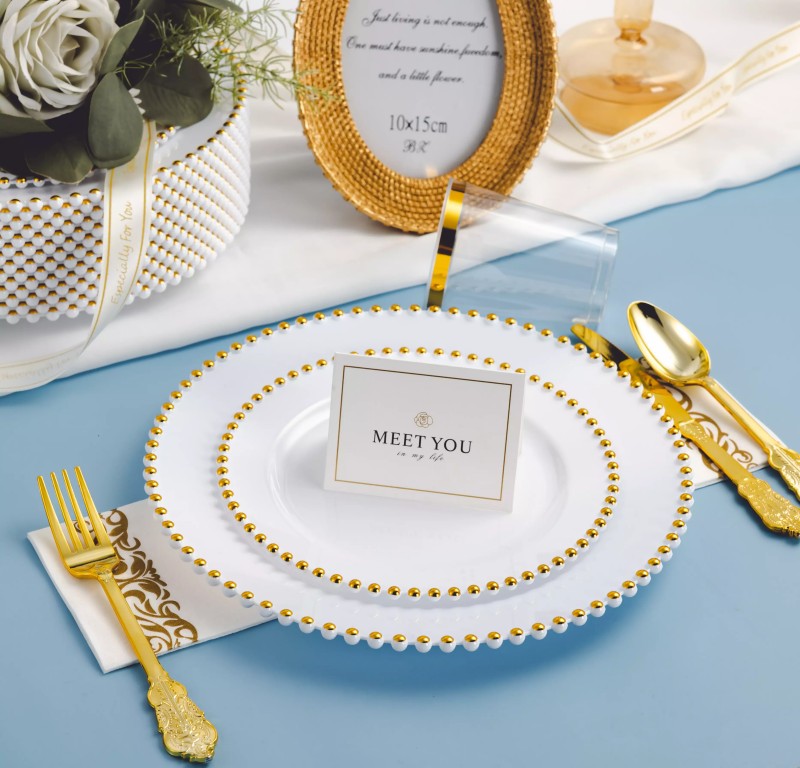 Hot stamping injection moulded dinner plate