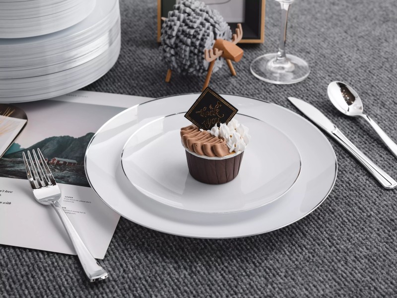 Hot stamping injection moulded dinner plate
